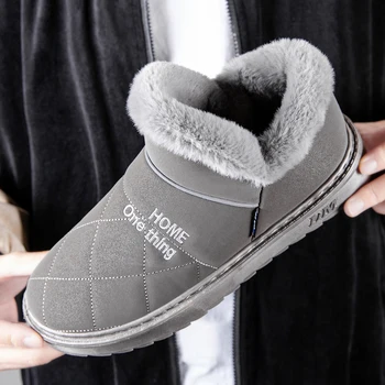 Sıcak Satış erkek Kış Moda Soğuk Geçirmez Artı Kadife Kar Botları Çift Açık Eğlence Sıcak pamuklu ayakkabılar 39-44 Boyutu