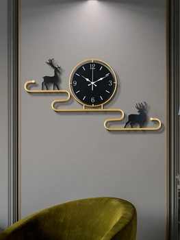Iskandinav Moda Yaratıcı Duvar Saati duvar saati Modern Tasarım Oturma Odası Ev Dekor Punch - ücretsiz Restoran Saatler Minimalist Metal