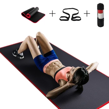 Kaymaz Spor Yoga Mat 10mm Çok Fonksiyonlu Yoga Mat Spor Salonu Colchonete Mat 183 * 60 * 10mm Acemi İçin Kenar Kaplı