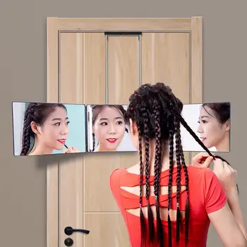 Sağlam Hafif Şeffaf Şarj Edilebilir Kendinden Kesme Aletleri Ayarlanabilir Ayna Makyaj Kendini Saç Kesimi Ayna Saç Aynası