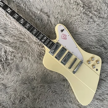 Yeni Yüksek Kaliteli Firebird Elektro Gitar 3 Manyetikler Beyaz Gitar Krom Donanım Akçaağaç Arka ve yan Akçaağaç Vücut Gülağacı klavye