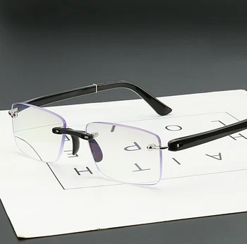 Tr90 Okuma Gözlükleri Kadın Erkek Çerçevesiz Çerçeve Yüksek Kalite Ultralight Klasik Anti Blu Ray Yorgunluk Gözlük +1 +1.5 +2 +2.5 +3 +3.5 +4