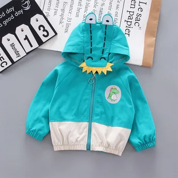 Toddler Bebek Karikatür Giyim 2020 Yeni Bahar Sonbahar Giysileri İçin 1-4 Yıl Çocuk Erkek Kız Dinozor Dikiş Ceket Çocuklar ceket