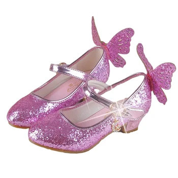 Kızların Bahar Prenses Ayakkabı 2022 Kore Versiyonu Tek Ayakkabı Yaşlı Kızlar Kristal dans Ayakkabıları çocuk Yüksek Topuk Ayakkabı