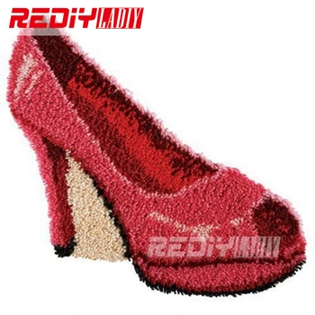 Sıcak Mandal Kanca Halı Kitleri DIY İğne Bitmemiş Tığ İşi Halı Kış İplik Yastık Mat kırmızı ayakkabı Setleri Nakış Halı