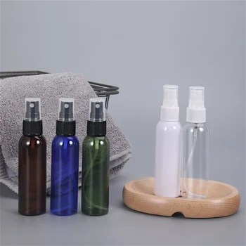 60ml Doldurulabilir Şişeler Seyahat Şeffaf Plastik parfüm şişesi Atomizer Boş Küçük Sprey Şişesi Alüminyum Anodize Sprey Pompası