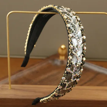 Moda Stil Kristal Kafa Çember Bantlar Gelin Lüks Düğün saç aksesuarları Barok Rhinestone Hairbands