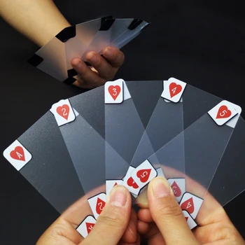 Noel hediyesi 5.7 CM * 8.8 CM Yeni Şeffaf Su Geçirmez PVC Poker Oyun Kartları Plastik Kristal Su Geçirmez Wareable Tesisat Dayanıklı