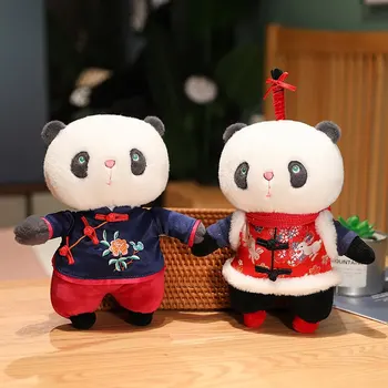 Sevimli Gerçekçi Siyah Beyaz Tang Takım Panda Dolması peluş oyuncak Simüle Ailuropoda Melanoleuca Bebek Yumuşak Hayvan çocuklar için doğum günü hediyesi
