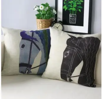 siyah / beyaz at tarzı yastık kılıfı minder örtüsü kapalı kanepe atmak yastık ev dekor kapakları