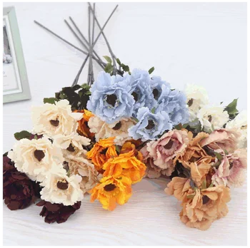 6 kafaları Şakayık Yapay İpek Çiçekler Düğün Kemer Dekorasyon Çiçekler Ev Partisi Çiçek