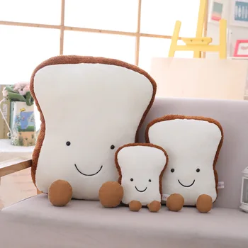 Güzel Karikatür tost ekmeği Adam Çift Yaratıcı yastık yastık Gıda peluş bebek simülatörü Anti-stres yumuşak kız çocuk oyuncakları hediye