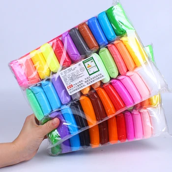 Yüksek Kalite 36 Renkler Hava Kuru Süper Hafif Kil Polimer Çocuklar Erken Eğitim Oyuncaklar DIY Renkli Kil Hamuru Slimes