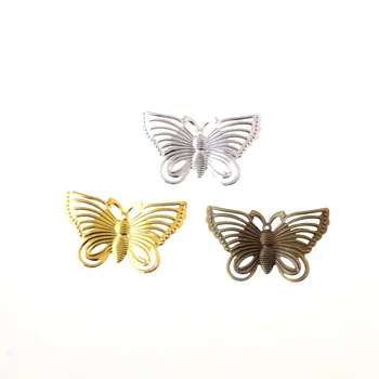 Ücretsiz kargo 10 Adet Bronz / altın / gümüş Telkari dekoratif kelebek DIY Sarar Konnektörler Bezemeler Bulguları 4. 3x2. 8cm