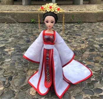 el yapımı Bebek Çin Prenses Bebek 12 Eklemli Antik Kostüm Güzellik Giydir Bebek Tam Set Kız Prenses Etnik Bebek ZL132