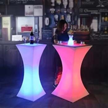 110cm Yükseklik LED ışıklı kokteyl masası Plastik bar masası Düğün Bar Ktv Disko Malzemeleri bar masası Seti