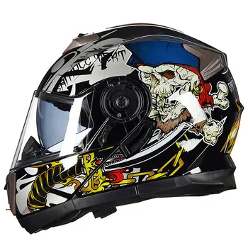 DOT Onaylı Modüler Çift Lens Motosiklet Kaskları Yüksek Kalite Flip Up ABS Tam Yüz Kaskları Yarış Capacete Motocross