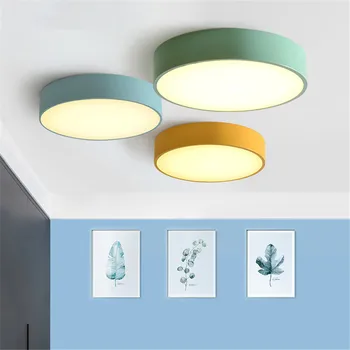 Ultra-ince 8 CM modern LED tavan lambası Macaron oturma odası aydınlatma yatak odası mutfak yüzey yüzeye monte tavan lambası