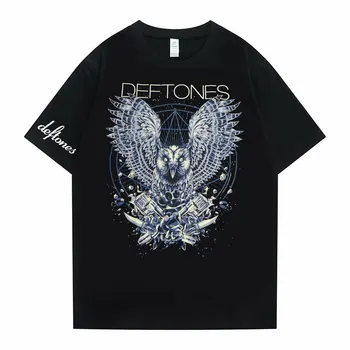 Deftones Elmas Gözler Baykuş Bant Merch Baskı T Shirt Erkek Kadın Vintage Alternatif Rock kısa Kollu T-shirt erkek Gotik Tshirt