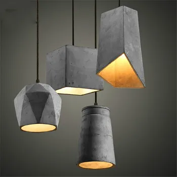 Iskandinav rustik çimento kolye ışıkları 4 çeşit doğal çimento süspansiyon lambası eski sanayi aydınlatma armatürleri asılı lamba