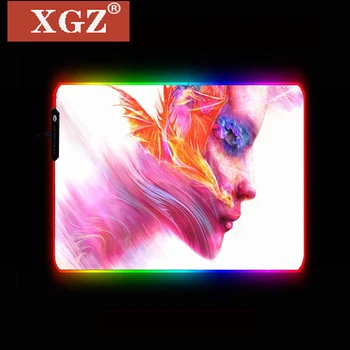 XGZ RGB Kişilik Yaratıcı Oyun Küçük Mouse Pad Oyuncu LED Bilgisayar, Arkadan Aydınlatmalı Halı kaymaz Kauçuk, klavye Masa Mat