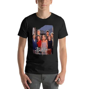 Buffy The Vampire Slayer Grup Atış Boy Tshirt Komik Erkek Giysileri %100 % Pamuk Streetwear Büyük Boy Üst Tee