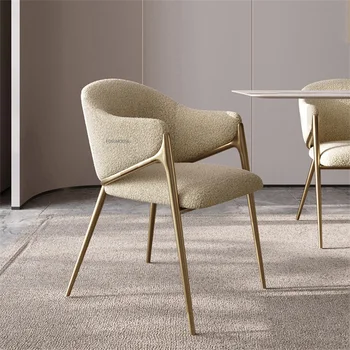 oturma odası Nordic Lüks Lambswool yemek sandalyeleri modern Mutfak Ev Basit Eğlence Otel Sandalye Yemek Arkalığı Mobilya WW50
