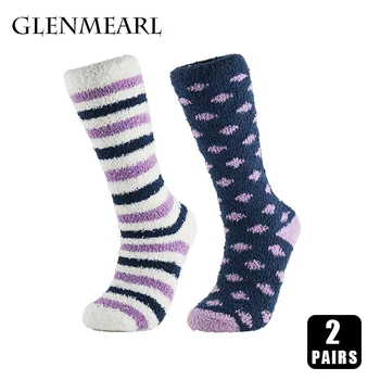 2 Pairs Kapalı Kat Çorap Kadınlar için Yumuşak Kalın Sıcak Tutmak Kış Sıkıştırma Çorap 2022 Moda Şerit Bayan Botları Uzun Çorap