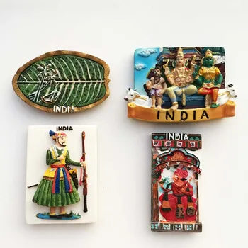 QIQIPP Hindistan Klasik Beşeri Bilimler ve Kültür Turizmi Hatıra Reçine Boyalı El Sanatları Mıknatıs Buzdolabı Mıknatısı