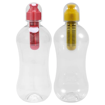 2 Adet 550ML açık su Bobble hidrasyon filtre şişesi filtrelenmiş içme, kırmızı ve sarı