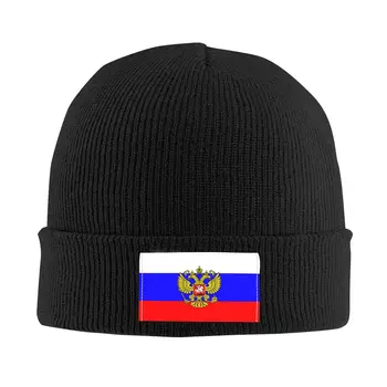 Rus Bayrağı Bere Kap Unisex Kış Sıcak Kaput Homme örgü şapkalar Sokak Açık Skullies Beanies Erkekler Kadınlar İçin Caps