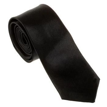 Unisex Rahat Kravat Sıska ince dar boyun kravat-Siyah
