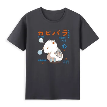 Capybara Saf Pamuk AB boyutu üst manga grafik erkekler Tee manga anime Japon erkek giyim