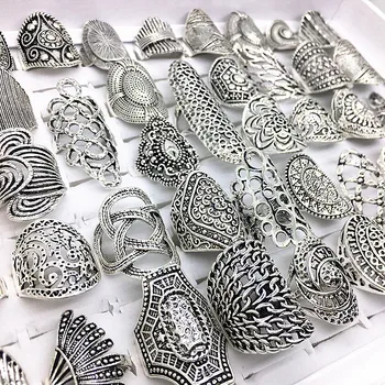 Toptan 30 adet kadın Yüzükler Antik Gümüş Kaplama Bohemian Bayanlar Parmak Eklem Bandı moda takı Çeşitli Stilleri