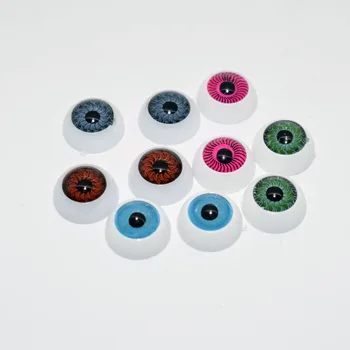 Yeni Varış 20 Adet (10 çift) 12mm Mix renk Yarım Yuvarlak Akrilik Plastik Bebek Gözler BJD Bebekler İçin Oyuncak Yapımı