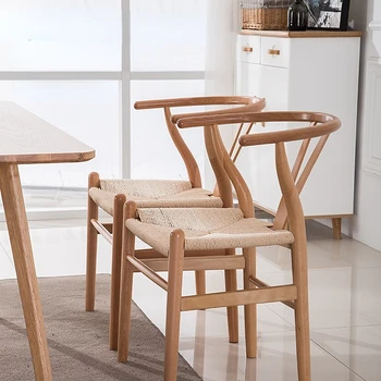 Masif ahşap yemek sandalyeleri Yemek Yemek odası mobilyası Koltuk İskandinav Tasarımcı Yaratıcı Ev Arkalığı Sandalye стуль
