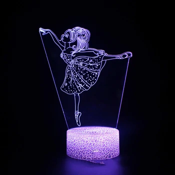 Dans Balerin Serisi 3D gece lambası modelleme ışık LED görüş ışığı USB başucu Masa lambası yatak odası dekoru çocuk için hediye