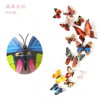 12 Adet Pvc 3D Renkli Duvar Dekor Sevimli Kelebekler Duvar Çıkartmaları Sanat Çıkartmaları Ev Dekorasyon Odası Duvar Sanatı