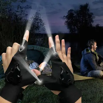 LED el feneri eldiven şarj edilebilir eller serbest ışık eldiven cadılar bayramı noel hediyesi alet araçları açık kamp balıkçılık için