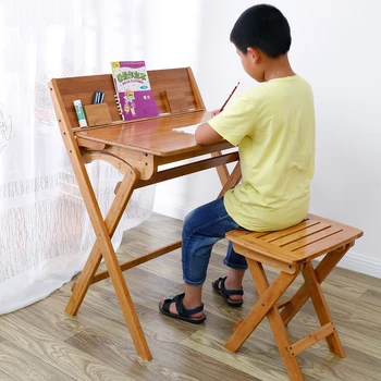 74x51x93cm çocuk Masası Katlanır çalışma masası Flip Yazı Masası Kaliteli Bambu öğrenci sırası Tam Donanımlı Basit Katlanır Masa