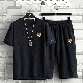 2022 Yeni erkek günlük t-shirt Marka Tembel Tilki Nakış Logosu sıfır yaka bluzlar Sokak Yuansu Moda Sokak erkek Ceket