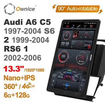 13.3 İnç 1920 * 1080 Ownice 1 Din Android 10.0 Araba Radyo Audi A6 C5 1997-2004 S6 2 1999-2004 RS6 1 2002-2006 Otomatik Dönebilen