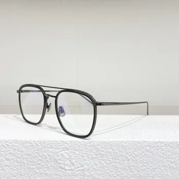 İNGILTERE Tasarımcı Retro Gözlük Saf Titanyum Kare Çerçeve Miyopi Gözlük Çerçevesi Reçete Lensler LİNDA7020 İle Donatılmış Olabilir