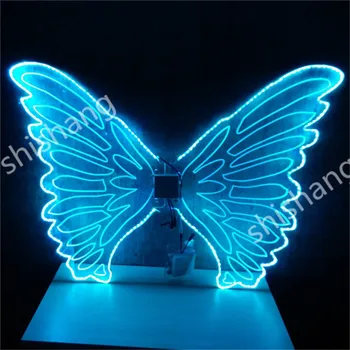 CY05 Renkli LED ışık ışıklı parlayan aydınlık kelebek kanatları balo salonu dans oryantal parti olay dj disko elbise kostüm
