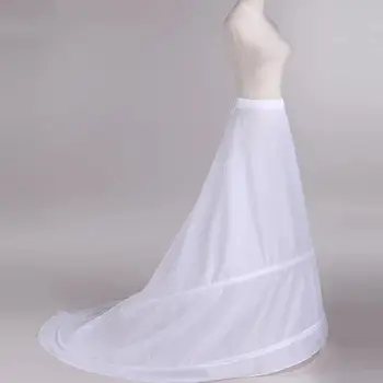 Yeni Petticoat 2 Çemberler Kabarık Etek Basit Beyaz Mermaid Gelin Jüpon Düğün Parti İçin