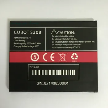 CUUSEY CUBOT S308 Için 2017 Yeni Cubot S308 Li-Ion Pil 2000 mAh Yüksekliği Kapasiteli En Kaliteli Cep Telefonu Yedek Piller