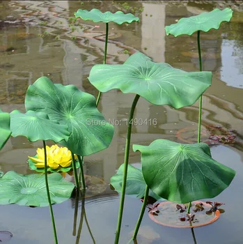 10 adet 17cm=6.69 inç Yapay Lotus Yaprağı Kök Nilüfer DIY Bahçe Havuzu Dekorasyon dans sahne