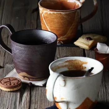 Kahve Fincanı Doğum Günü dekorasyonları Kişilik Kolu Kupa Öğleden Sonra çay bardağı Japon Tarzı Basit El Yapımı Kumtaşın