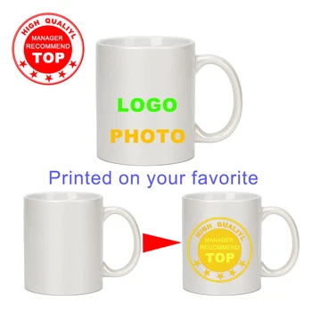 Yaratıcı DIY Resimleri İnci Beyaz Kupa DIY Seramik kupa özelleştirmek resim Renk değişimi sıcak su gösterisi görüntü fotoğraf seramik fincan