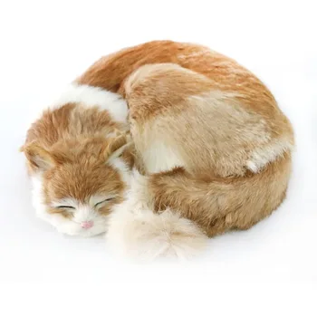 Kürk el sanatları simülasyon kedi statik modeli hediye süsleme uyku kedi çocuk bebek